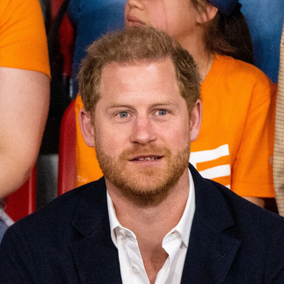 Le prince Harry, duc de Sussex, assiste à la dynamophilie lors de la 5ème édition des Jeux Invictus 2020 au Zuiderpark à La Haye, Pays-Bas, le 21 avril 2022.