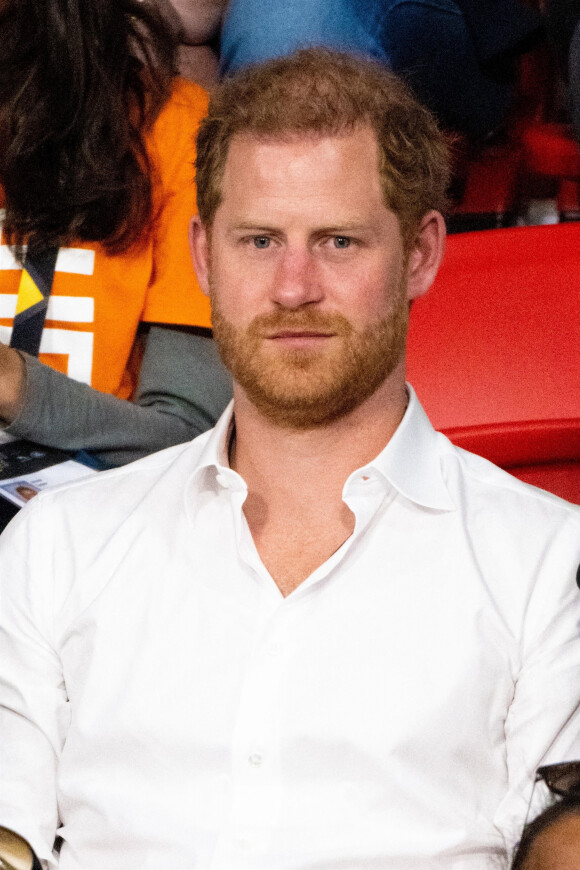 Le prince Harry, duc de Sussex, assiste à la dynamophilie lors de la 5ème édition des Jeux Invictus 2020 au Zuiderpark à La Haye, Pays-Bas, le 21 avril 2022.