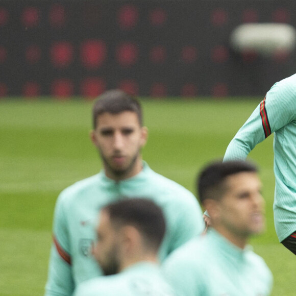 Cristiano Ronaldo lors d'une séance d'entraînement au stade Dragao de Porto, Pourtugal, le 28 mars 2022, la veille du match de football aller de la finale de qualification pour la Coupe du monde 2022 contre la Macédoine du Nord. © Atlantico Press/Zuma Press/Bestimage