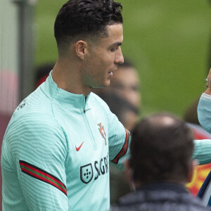 Cristiano Ronaldo, Pinto da Costa lors d'une séance d'entraînement au stade Dragao de Porto, Pourtugal, le 28 mars 2022, la veille du match de football aller de la finale de qualification pour la Coupe du monde 2022 contre la Macédoine du Nord. © Atlantico Press/Zuma Press/Bestimage