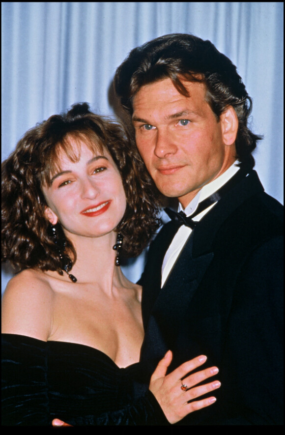 Jennifer Grey et Patrick Swayze à la cérémonie des Oscars pour le film Dirty Dancing le 13 avril 1988