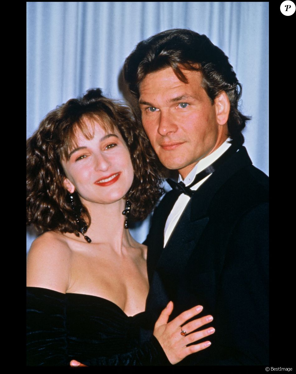 Jennifer Grey et Patrick Swayze à la cérémonie des Oscars pour le film Dirty Dancing le 13 avril 1988