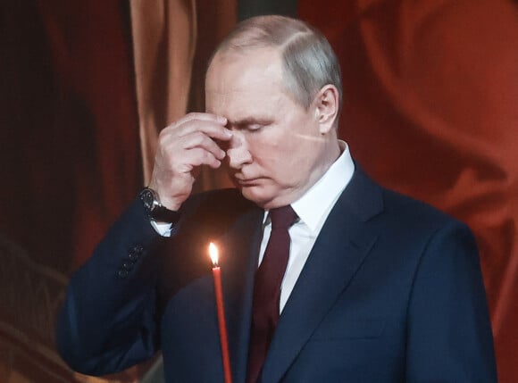 Vladimir Poutine lors de la fête de Pâques à Moscou