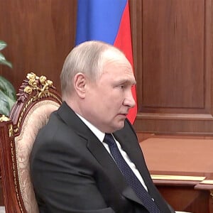 Vladimir Poutine et son ministre de la Défense Sergueï Choïgu à Moscou le 21 avril 2022