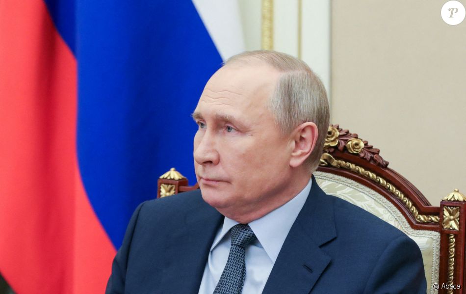 Vladimir Poutine lors d&#039;une conférence sur la sécurité à Moscou le 22 avril 2022