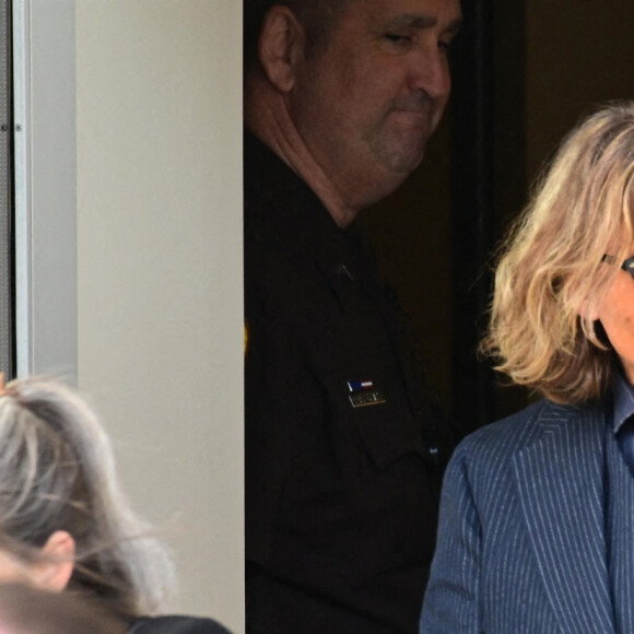 Johnny Depp et Amber Heard à la sortie du tribunal à Fairfax le 14 avril 2022. Johnny Depp poursuit en diffamation son ex-épouse, Amber Heard, qui l'a accusé de violences conjugales.