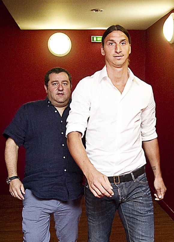 Zlatan Ibrahimovic et son agent Mino Raiola le 18 juillet 2012