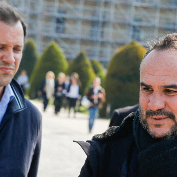 François-Xavier Demaison - Sorties de l'hommage funèbre à Jacques Perrin aux Invalides à Paris, le 29 avril 2022. © Christophe Clovis/Bestimage