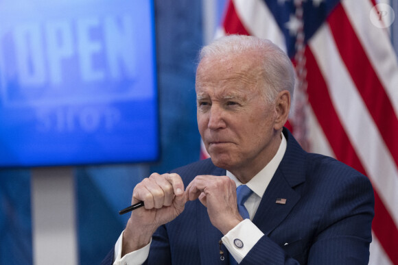 Joe Biden rencontre des petits entrepreneurs dans le South Court Auditorium à Washington DC, le 28 avril 2022. 