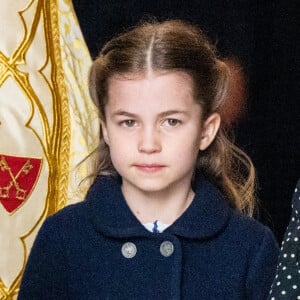 La princesse Charlotte de Cambridge lors du service d'action de grâce en hommage au prince Philip, duc d'Edimbourg, à l'abbaye de Westminster à Londres, Royaume Uni, le 29 mars 2022. Le prince Philip, duc d'Edimbourg, est décédé le 9 avril 2021.