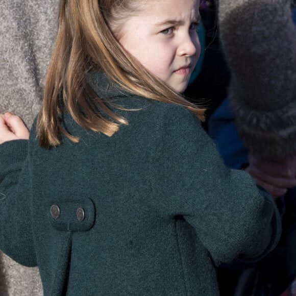 La princesse Charlotte de Cambridge lors de la messe de Noël en l'église Sainte-Marie-Madeleine à Sandringham au Royaume-Uni, le 25 décembre 2019.