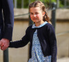 La princesse Charlotte de Cambridge - La famille royale britannique quitte la chapelle Saint-Georges de Windsor après la messe de Pâques, le 17 avril 2022.