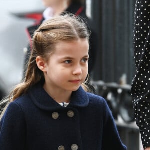 La princesse Charlotte de Cambridge - Service d'action de grâce en hommage au prince Philip, duc d'Edimbourg, à l'abbaye de Westminster à Londres, le 29 mars 2022. Le prince Philip, duc d'Edimbourg, est décédé le 9 avril 2021.