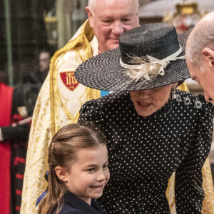 Catherine (Kate) Middleton, duchesse de Cambridge, La princesse Charlotte de Cambridge - Service d'action de grâce en hommage au prince Philip, duc d'Edimbourg, à l'abbaye de Westminster à Londres, le 29 mars 2022. Le prince Philip, duc d'Edimbourg, est décédé Le 9 avril 2021. Première sortie publique de la souveraine après des ennuis de santé.