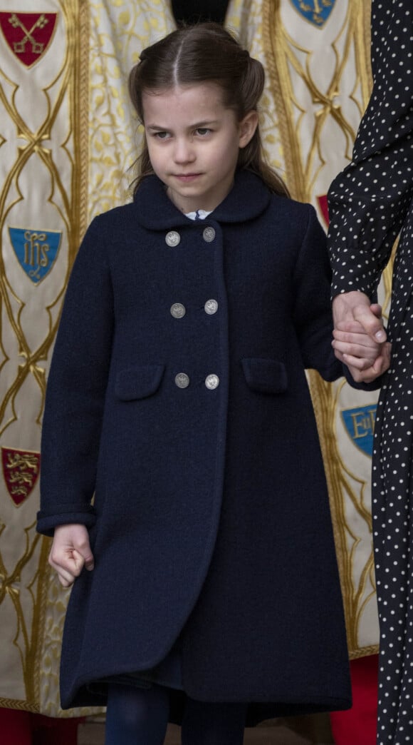 La princesse Charlotte de Cambridge - Service d'action de grâce en hommage au prince Philip, duc d'Edimbourg, à l'abbaye de Westminster à Londres, le 29 mars 2022. Le prince Philip, duc d'Edimbourg, est décédé le 9 avril 2021