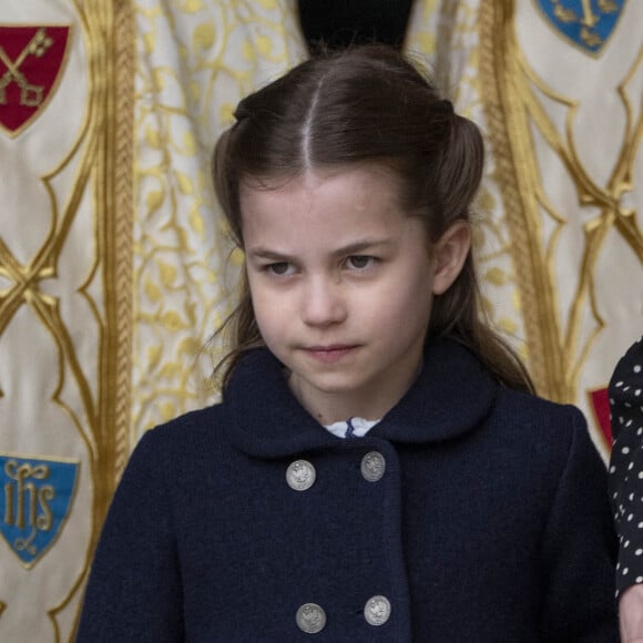 La princesse Charlotte de Cambridge - Service d'action de grâce en hommage au prince Philip, duc d'Edimbourg, à l'abbaye de Westminster à Londres, le 29 mars 2022. Le prince Philip, duc d'Edimbourg, est décédé le 9 avril 2021