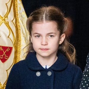 La princesse Charlotte de Cambridge lors du service d'action de grâce en hommage au prince Philip, duc d'Edimbourg, à l'abbaye de Westminster à Londres, Royaume Uni, le 29 mars 2022. Le prince Philip, duc d'Edimbourg, est décédé le 9 avril 2021.