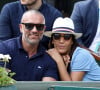 Amel Bent et son mari Patrick Antonelli dans les tribunes des internationaux de tennis de Roland Garros à Paris, France. © Dominique Jacovides - Cyril Moreau/Bestimage