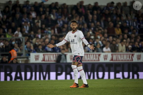 Neymar Junior - Match de Ligue 1 Uber Eats "Strasbourg - PSG (3-3)" au stade de la Meinau, le 29 avril 2022.