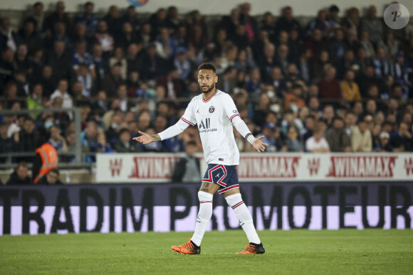 Neymar Junior - Match de Ligue 1 Uber Eats "Strasbourg - PSG (3-3)" au stade de la Meinau, le 29 avril 2022.