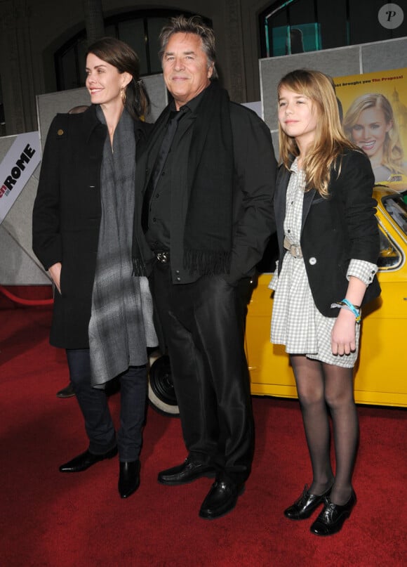 Don Johnson en famille lors de la première du film When in Rome à Los Angeles le 27 janvier 2010