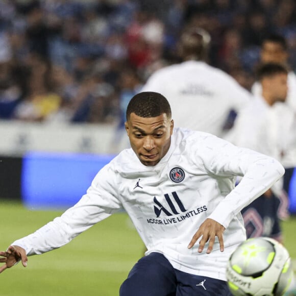 Kylian Mbappé - Match de Ligue 1 Uber Eats "Strasbourg - PSG (3-3)" au stade de la Meinau, le 29 avril 2022.