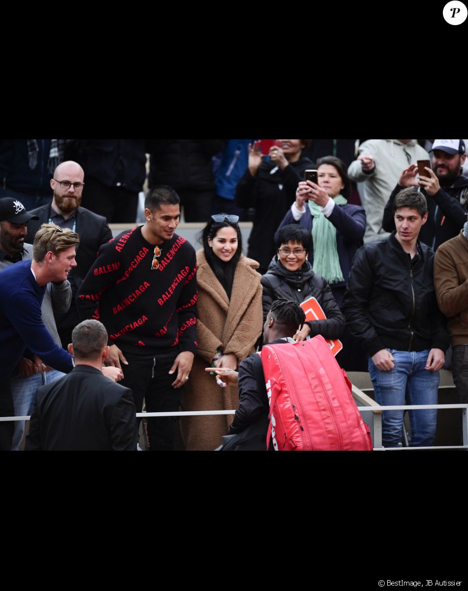 Alphonse Areola (gardien de foot du Psg) et sa femme Marrion Areola, Gaël Monfils - People dans les tribunes lors des internationaux de France de tennis de Roland Garros 2019 à Paris le 28 mai 2019. © JB Autissier/Panoramic//Bestimage