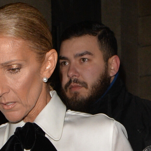 Céline Dion à la sortie du défilé Giorgio Armani Privé à l'hôtel d'Evreux lors de la Fashion Week Haute Couture collection printemps/été 2019 de Paris, France, le 22 janvier 2019. 