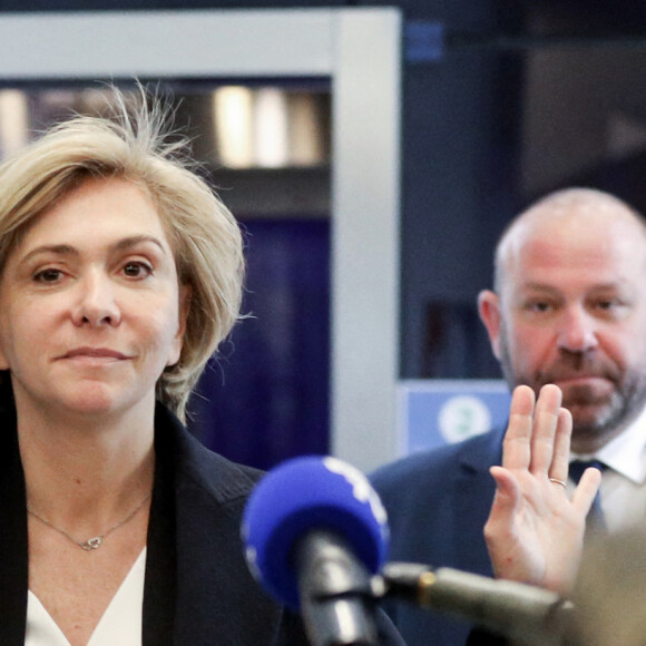 Valérie Pécresse - Le président des Républicains, tient une conférence de presse au lendemain du 1er tour de l'élection présidentielle à l'issue d'une réunion du Bureau Politique des Républicains à Paris, le 11 avril 2022.
