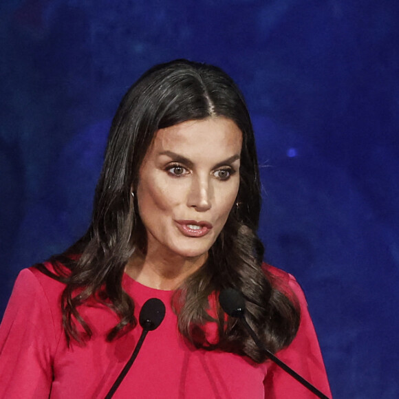 La reine Letizia d'Espagne préside la commémoration de la Journée mondiale de la Croix-Rouge et du Croissant-Rouge à l'Oceanográfic à Valence, Espagne, le 10 mai 2022. 