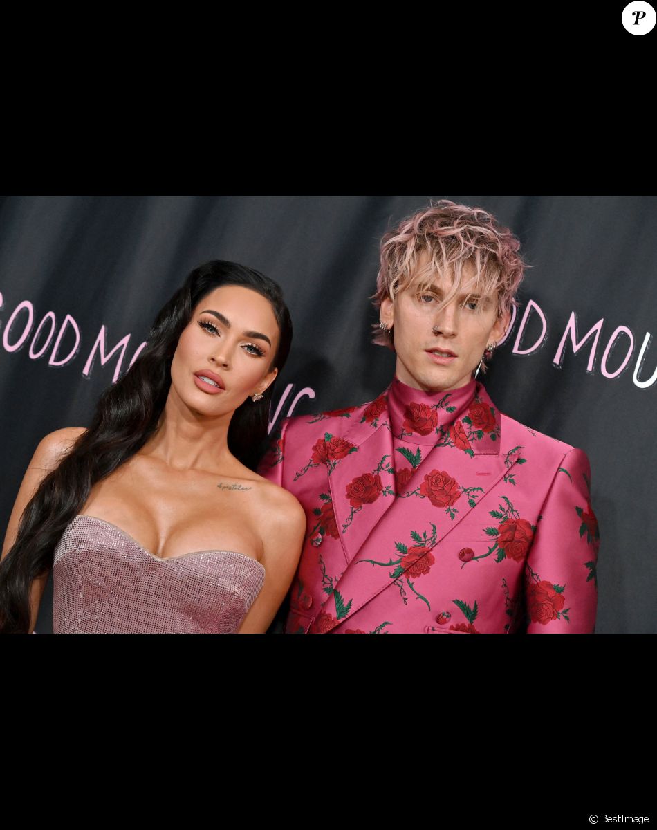Megan Fox et Machine Gun Kelly. - Photocall du film "Good Mourning" à Los Angeles, le 12 mai 2022.