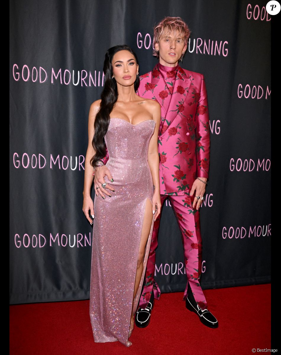 Megan Fox et Machine Gun Kelly. - Photocall du film "Good Mourning" à Los Angeles, le 12 mai 2022.