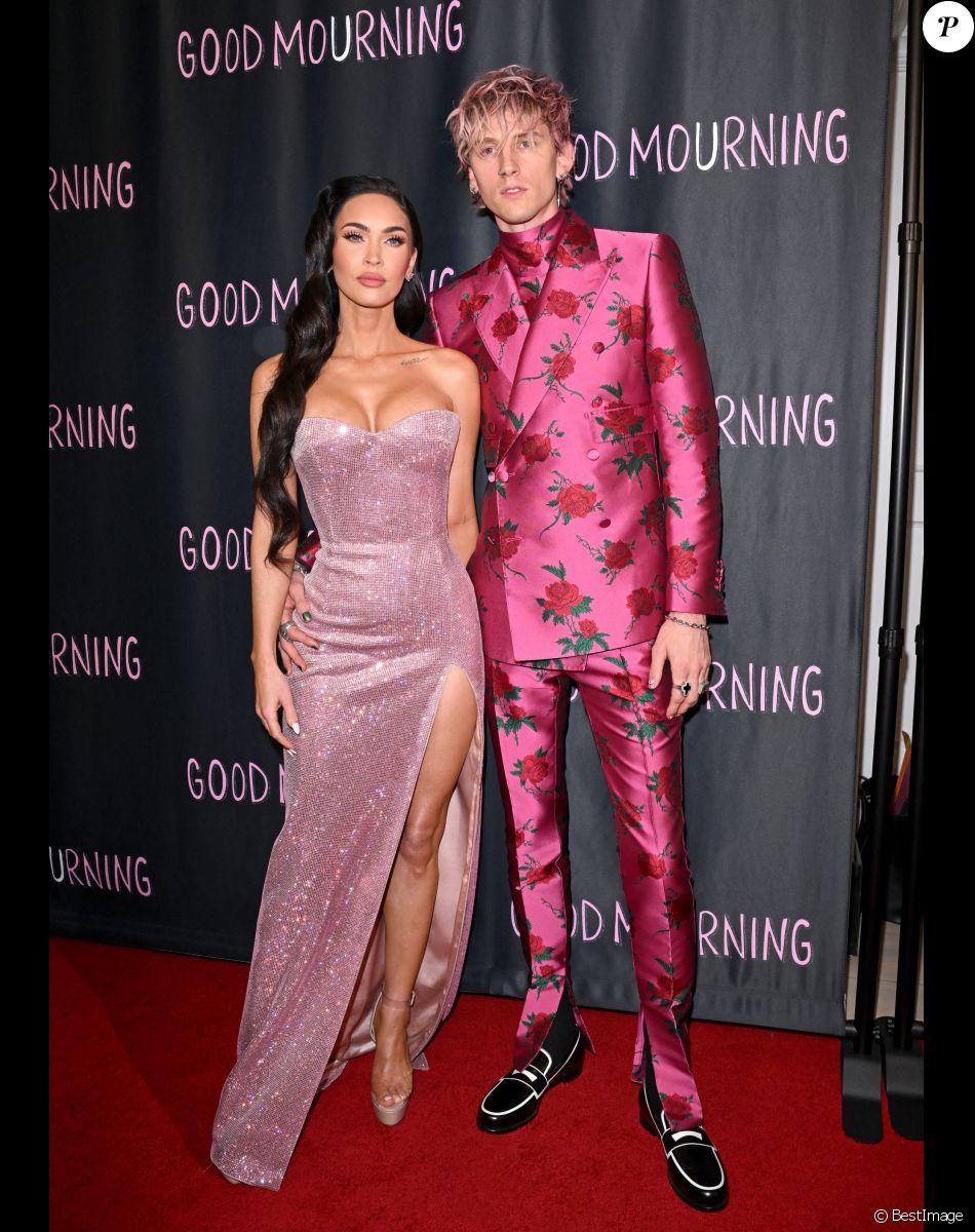 Megan Fox et Machine Gun Kelly. - Photocall du film "Good Mourning" à Los Angeles, le 12 mai 2022.