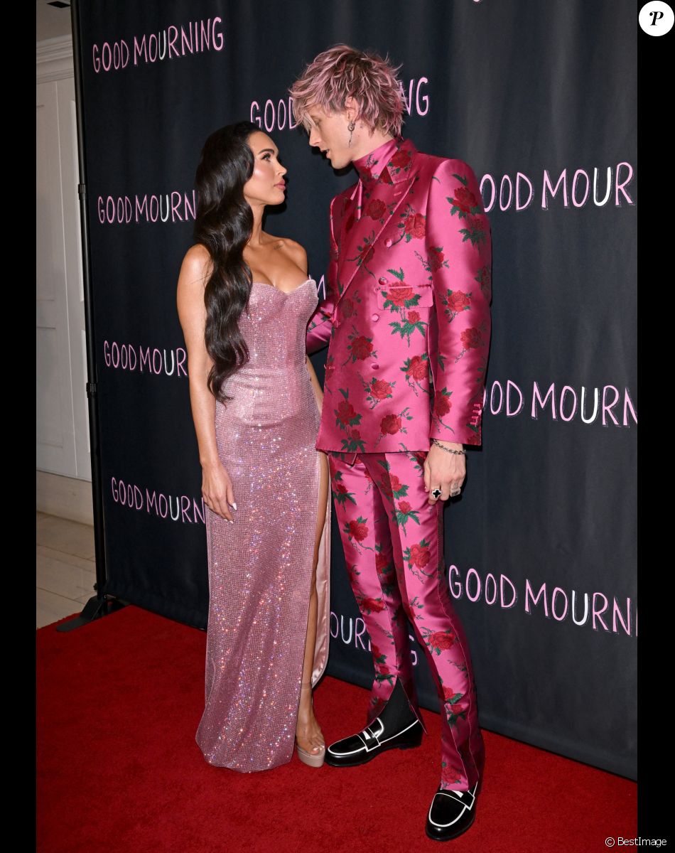 Megan Fox et Machine Gun Kelly. - Photocall du film "Good Mourning" à Los Angeles, le 12 mai 2022.