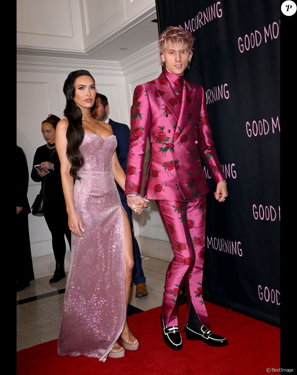 Megan Fox et Machine Gun Kelly. - Photocall du film "Good Mourning" à Los Angeles, le 12 mai 2022.