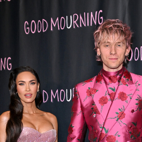 Megan Fox et Machine Gun Kelly. - Photocall du film "Good Mourning" à Los Angeles, le 12 mai 2022. 