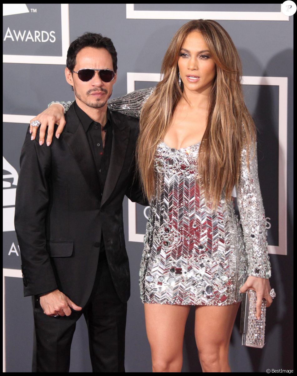 Marc Anthony et Jennifer Lopez lors de la 53e cérémonie des Grammy Awards, à Los Angeles.