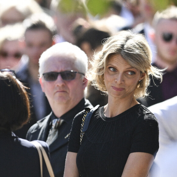 Sylvie Tellier - Sortie des obsèques d'Antoine Alléno (fils du chef cuisinier français, trois étoiles au Guide Michelin Yannick Alléno) en la collégiale Notre-Dame de Poissy, France, le 13 mai 2022. © Jean-Baptiste Autissier/Panoramic/Bestimage