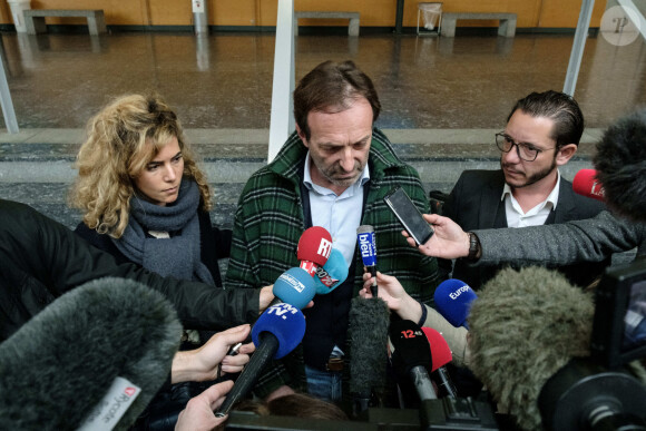 Les avocats de Cédric Jubillar, Alexandre Martin, Jean-Baptiste Alary et Emmanuelle Franck arrivant au tribunal de Toulouse le 11 février 2022