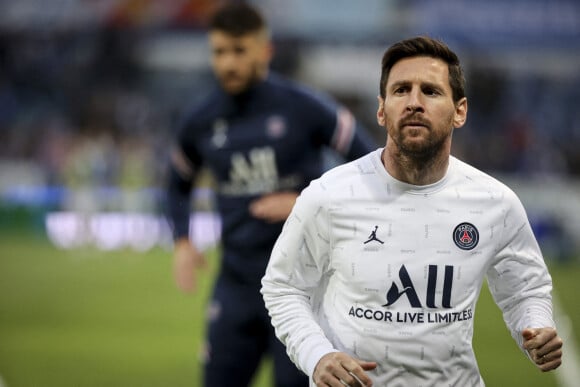 Lionel Messi - Match de Ligue 1 Uber Eats "Strasbourg - PSG (3-3)" au stade de la Meinau, le 29 avril 2022.