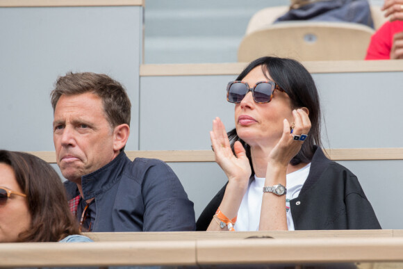 Géraldine Maillet et son compagnon Daniel Riolo - People des les tribunes des Internationaux de France de Tennis de Roland Garros 2022 - Jour 1. à Paris