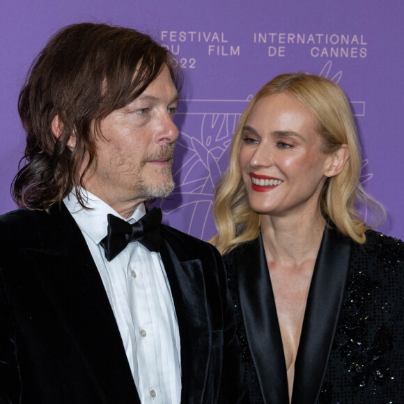 Norman Reedus et sa compagne Diane Kruger - Photocall du dîner du 75ème Festival International du Film de Cannes. Le 24 mai 2022