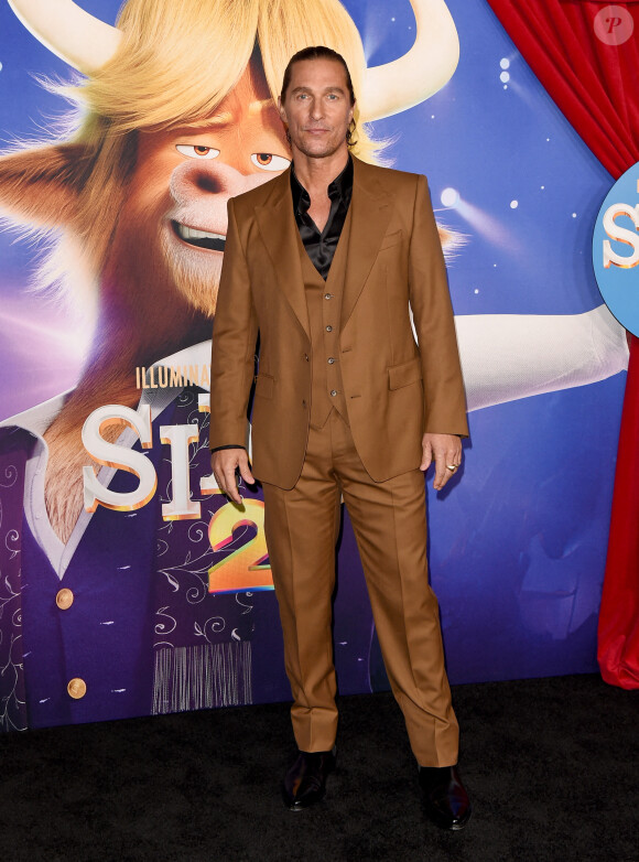 Matthew McConaughey à la première du film "Tous en scène 2" à Los Angeles, le 12 décembre 2021.