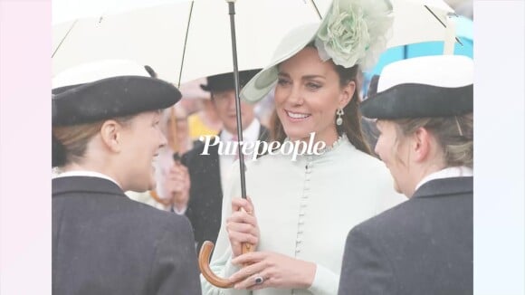 Kate Middleton se la joue Mary Poppins avec William pour une garden party sous la pluie !