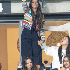 Camila Cabello - Les célébrités assistent à la victoire du Real Madrid face à Liverpool (1-0) en finale de la Ligue des Champions au stade de France, le 28 mai 2022. © Cyril Moreau / Bestimage