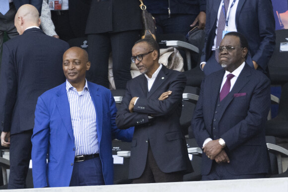 Paul Kagame président du Rwanda - Les célébrités assistent à la victoire du Real Madrid face à Liverpool (1-0) en finale de la Ligue des Champions au stade de France, le 28 mai 2022. © Cyril Moreau / Bestimage