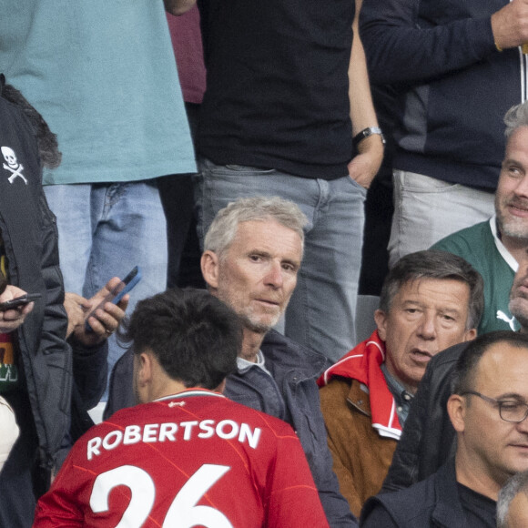 Denis Brogniart - Les célébrités assistent à la victoire du Real Madrid face à Liverpool (1-0) en finale de la Ligue des Champions au stade de France, le 28 mai 2022. © Cyril Moreau / Bestimage