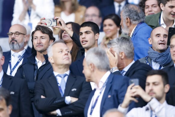 Carlos Alcaraz - Les célébrités assistent à la victoire du Real Madrid face à Liverpool (1-0) en finale de la Ligue des Champions au stade de France, le 28 mai 2022.