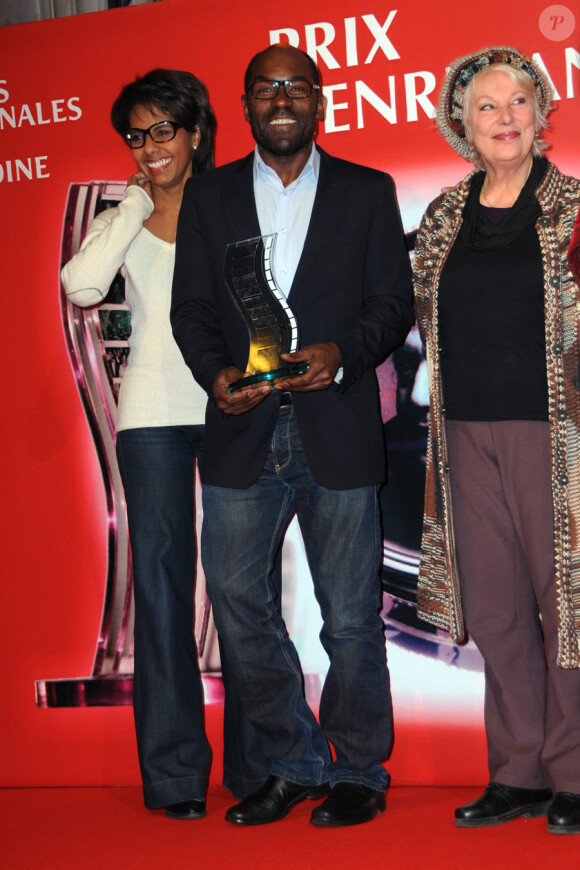 Audrey Pulvar, Lucien Jean-Baptiste et Bernadette Lafont lors de la remise des prix Henri-Langlois à Vincennes le 1er février 2010