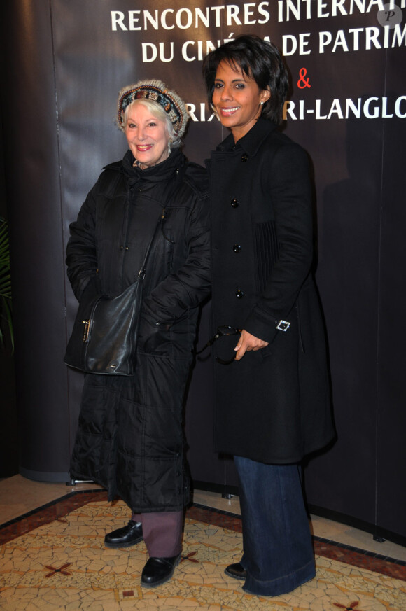 Bernadette Lafont et Audrey Pulvar lors de la remise des prix Henri-Langlois à Vincennes le 1er février 2010